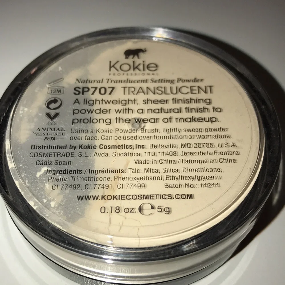 Kokie Professional Loose Setting Translucent Powder NEW